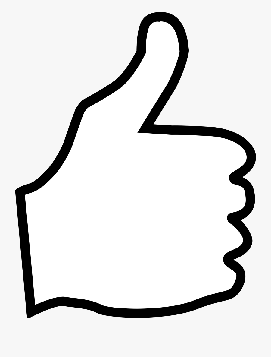 Clipart - Thumbs Up - Outline Of Thumbs Up, Transparent Clipart