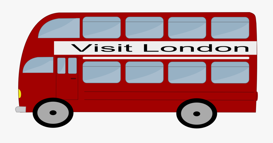 Tour Bus Clipart - Double Decker Cartoon Buses, Transparent Clipart