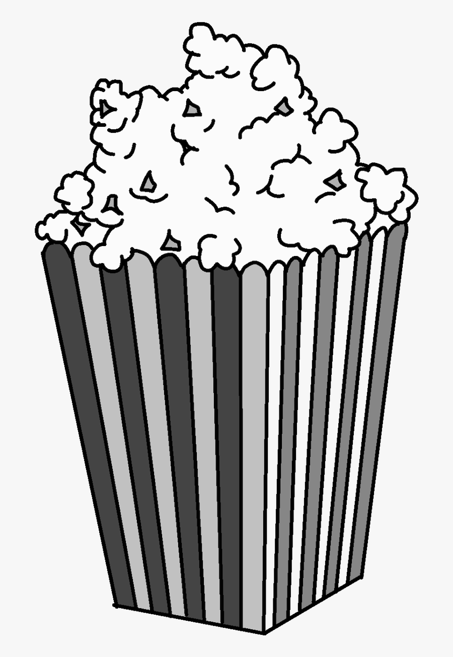 Popcorn In Striped Box Illustration - White Pop Corn Png, Transparent Clipart