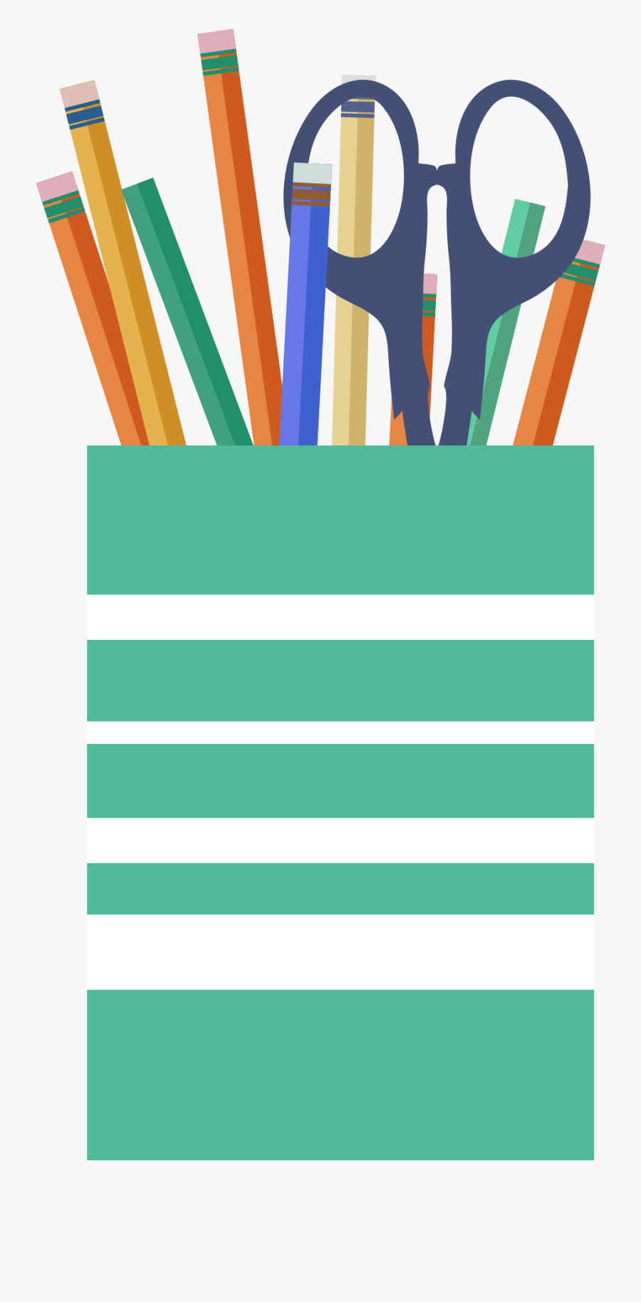 Office Cup With Scissors, Pencils And Pens - Cup Of Pens Clipart, Transparent Clipart