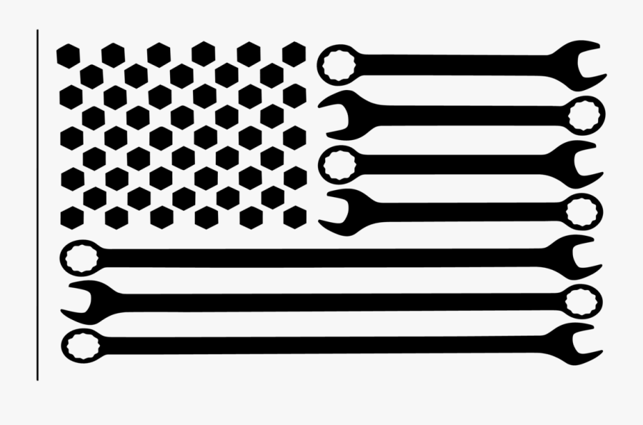 Transparent American Flag Clip Art Png - American Flag With Wrenches, Transparent Clipart
