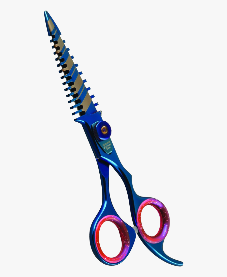 Professional Samurai Blending Shear In Blue Titanium - Scissors, Transparent Clipart