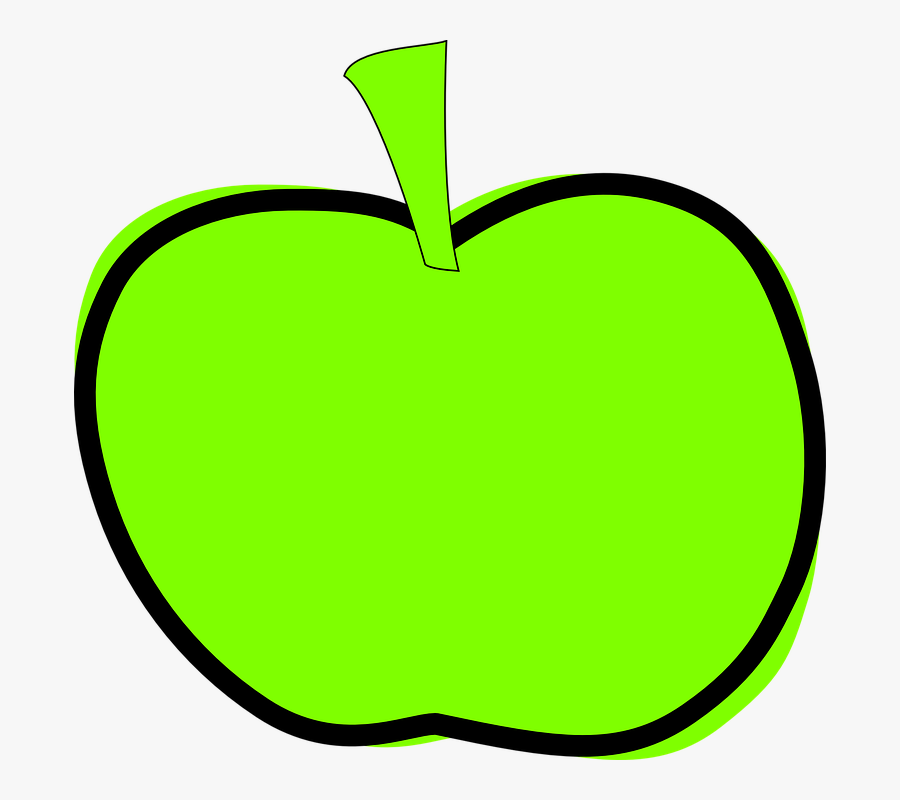 Green Apple Svg Clip Arts - Green Cartoon Apple Clip Art, Transparent Clipart