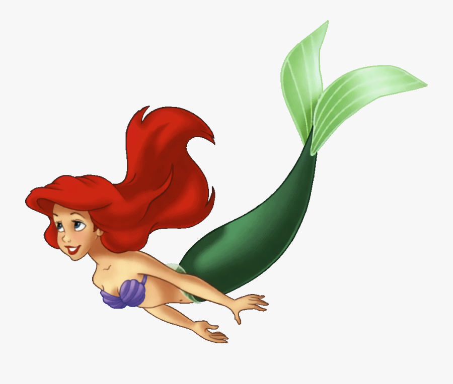 Mermaid Clipart Kids - Little Mermaid Ariel Swimming, Transparent Clipart