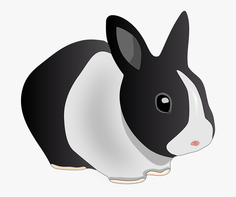 Clipart - Friendly Rabbit - Black And White Free Clipart Rabbit, Transparent Clipart