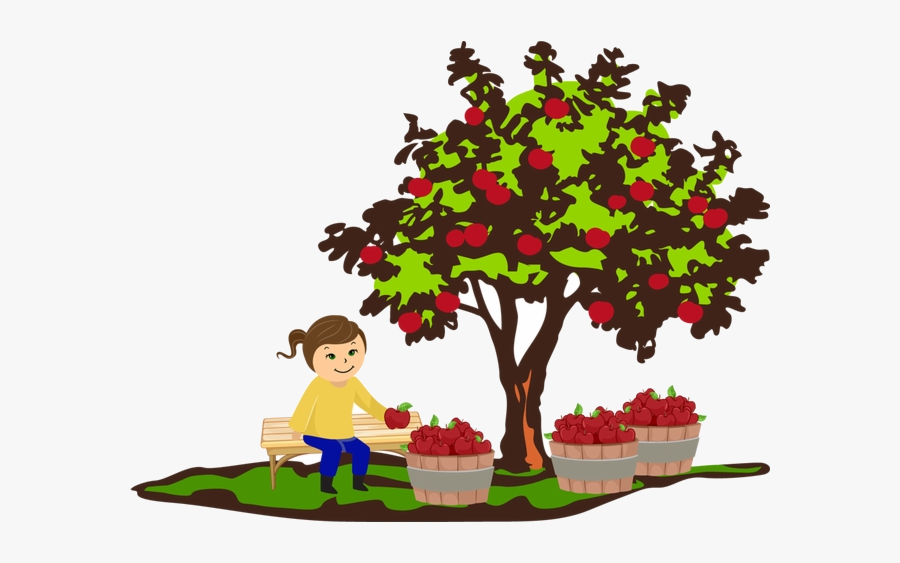 Apple Tree Colorful Clip Art For The Fall Season Clipart - Apple Tree Fall Clipart, Transparent Clipart