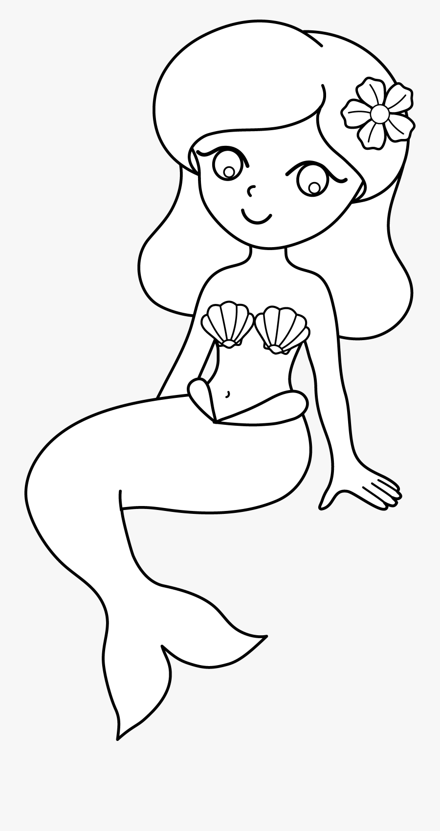 Clip Art Clip Art Royalty - Easy Mermaid Coloring Pages, Transparent Clipart