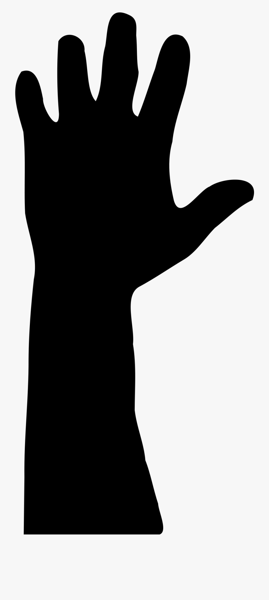 Thumb Image - Hand Reaching Up Silhouette, Transparent Clipart
