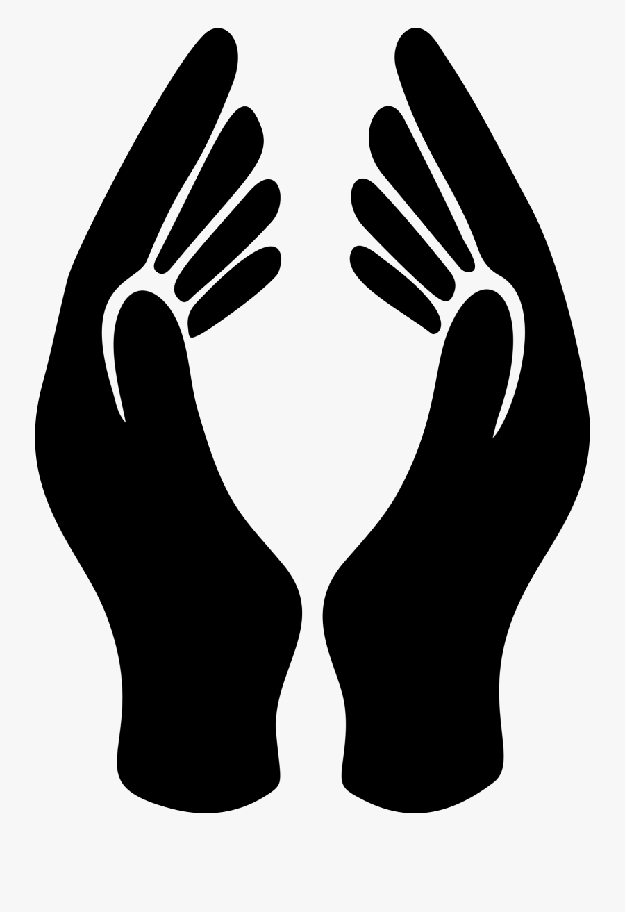 Silhouette,thumb,hand - Two Hands Clip Art, Transparent Clipart