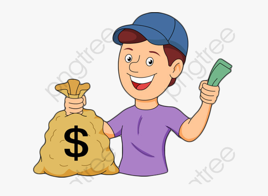Hand Clipart Cartoon - Boy Saving Money Clipart, Transparent Clipart
