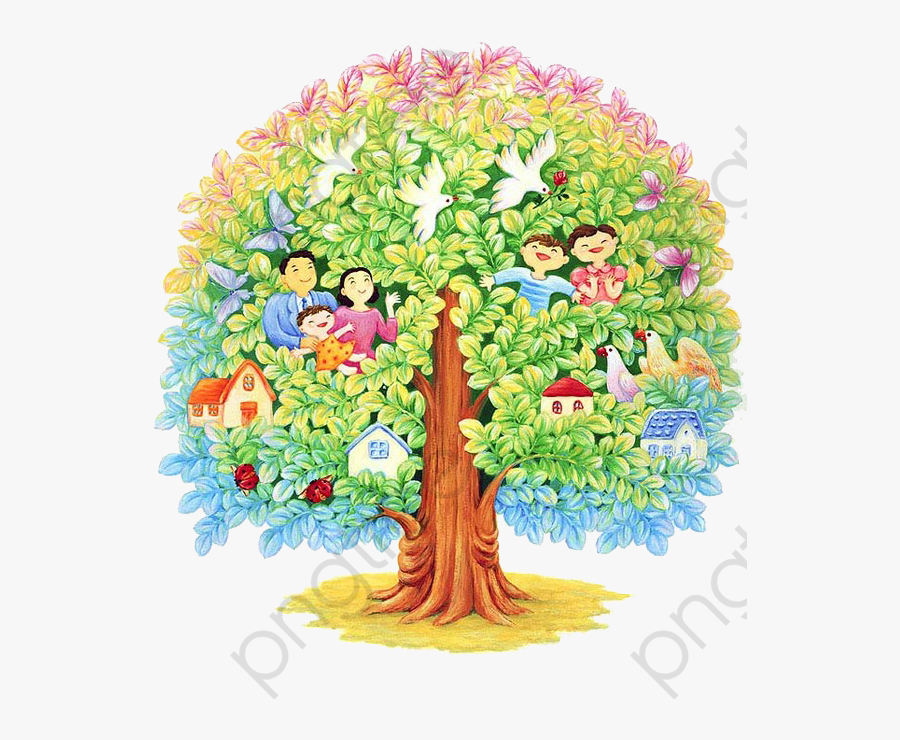 Transparent Family Clip Art - Cute Family Tree Design, Transparent Clipart