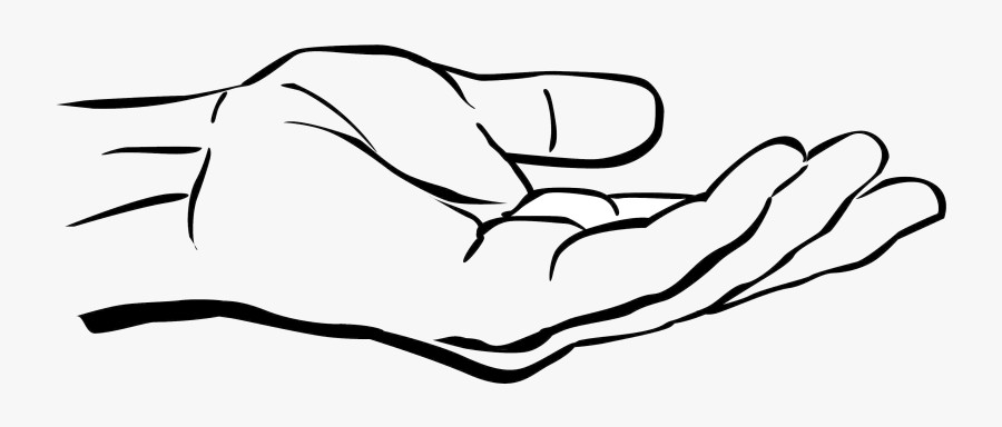 Praying Hands Black And White Clipart Clip Art Guru - Hand Holding Out Drawing, Transparent Clipart