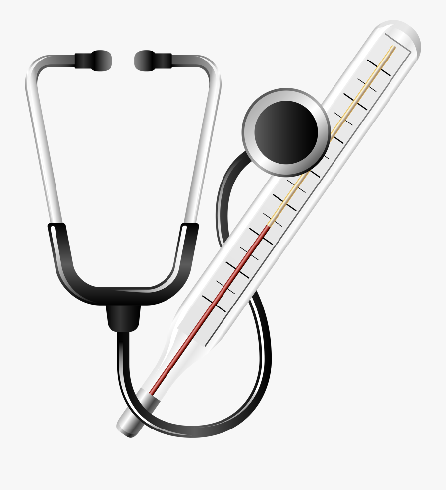 Stethoscope And Medical Thermometer Png Clipart - Medical Camp Logo Png, Transparent Clipart