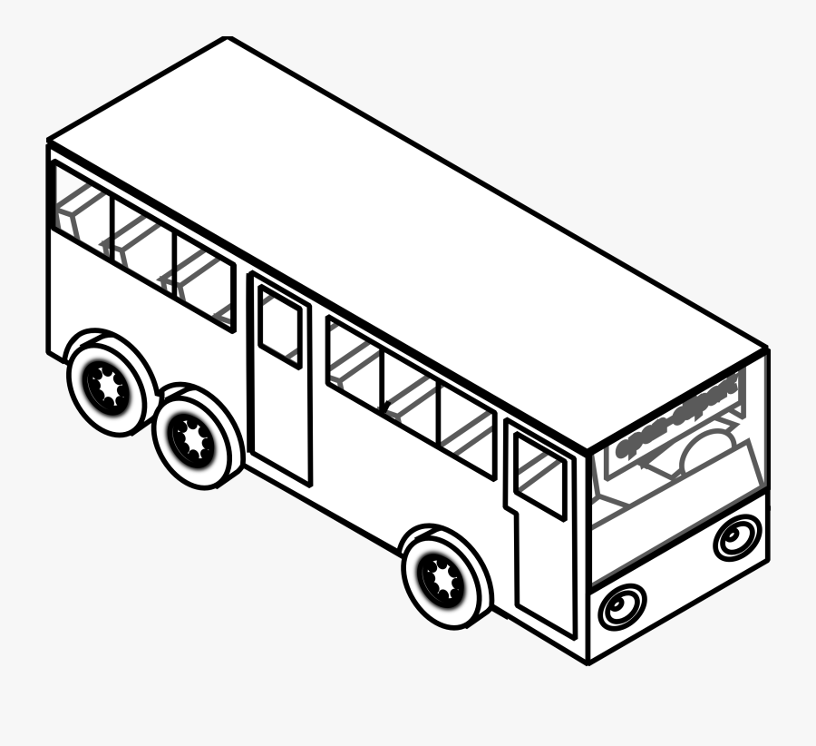 Bus Clipart - Toy Bus Black And White, Transparent Clipart