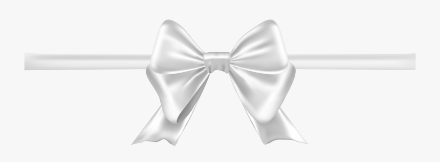 White Ribbon Bow Clipart Transparent , Png Download - Bow White Ribbon Png, Transparent Clipart