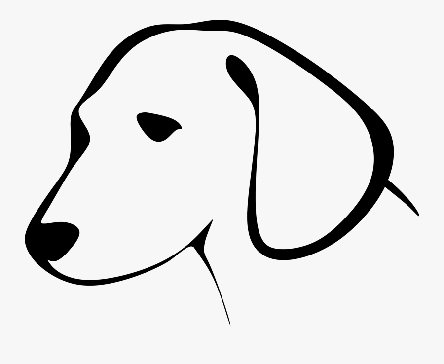 Transparent Dog Clipart - Line Drawing Of Dog Head, Transparent Clipart