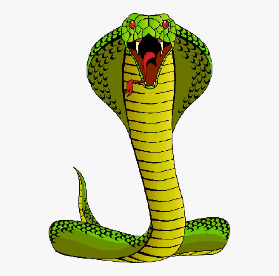 Snake Clipart Spitting Cobra - Snake With Mouth Open Drawing, Transparent Clipart