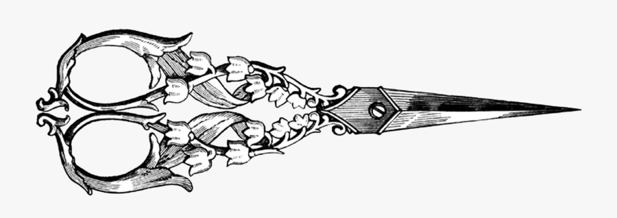 Free Digital Stamps - Vintage Hair Scissors Clip Art, Transparent Clipart
