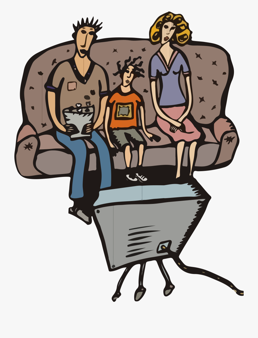 Png Royalty Free Library Family Watching Tv Clipart - Family Watching Tv Together, Transparent Clipart