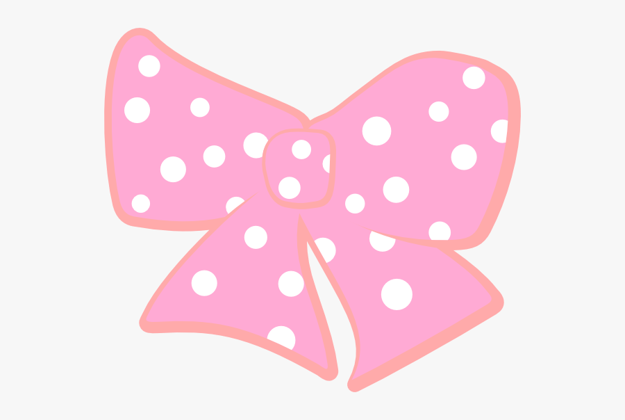 Bow Clipart Polka Dots - Pink Bow With White Polka Dots, Transparent Clipart