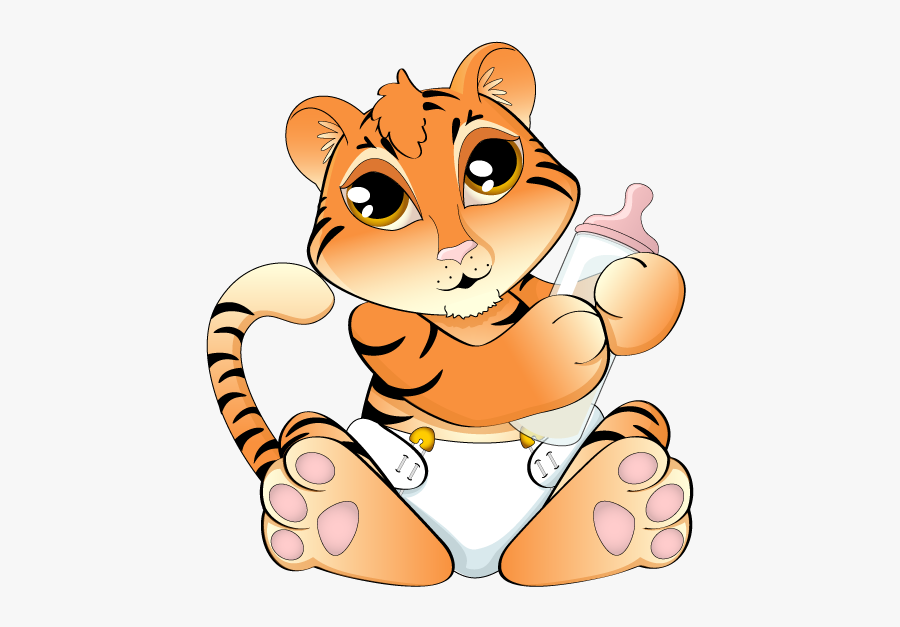 Baby Tiger Clipart Black And White Free - Tiger Clip Art, Transparent Clipart