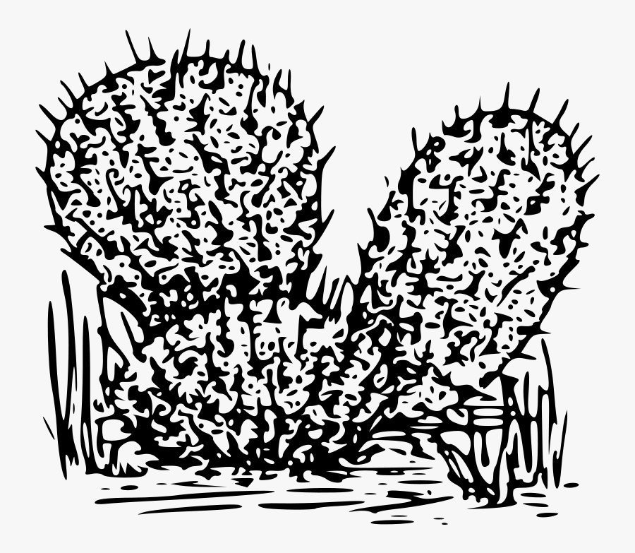 Free Vector Cactus Clip Art - Cactus Plant Black And White, Transparent Clipart