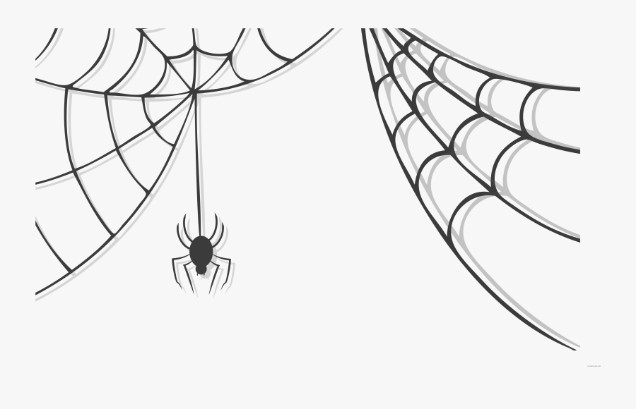 Cute Spider Web Animal Free Black White Clipart Images - Transparent Background Spider Web Png, Transparent Clipart