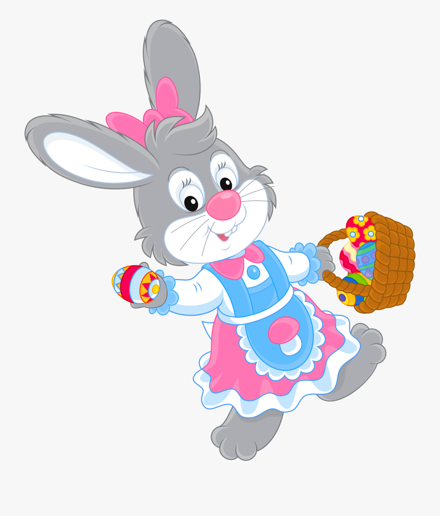 Girls Easter Bunny Clipart - Transparent Easter Bunny Clipart, Transparent Clipart