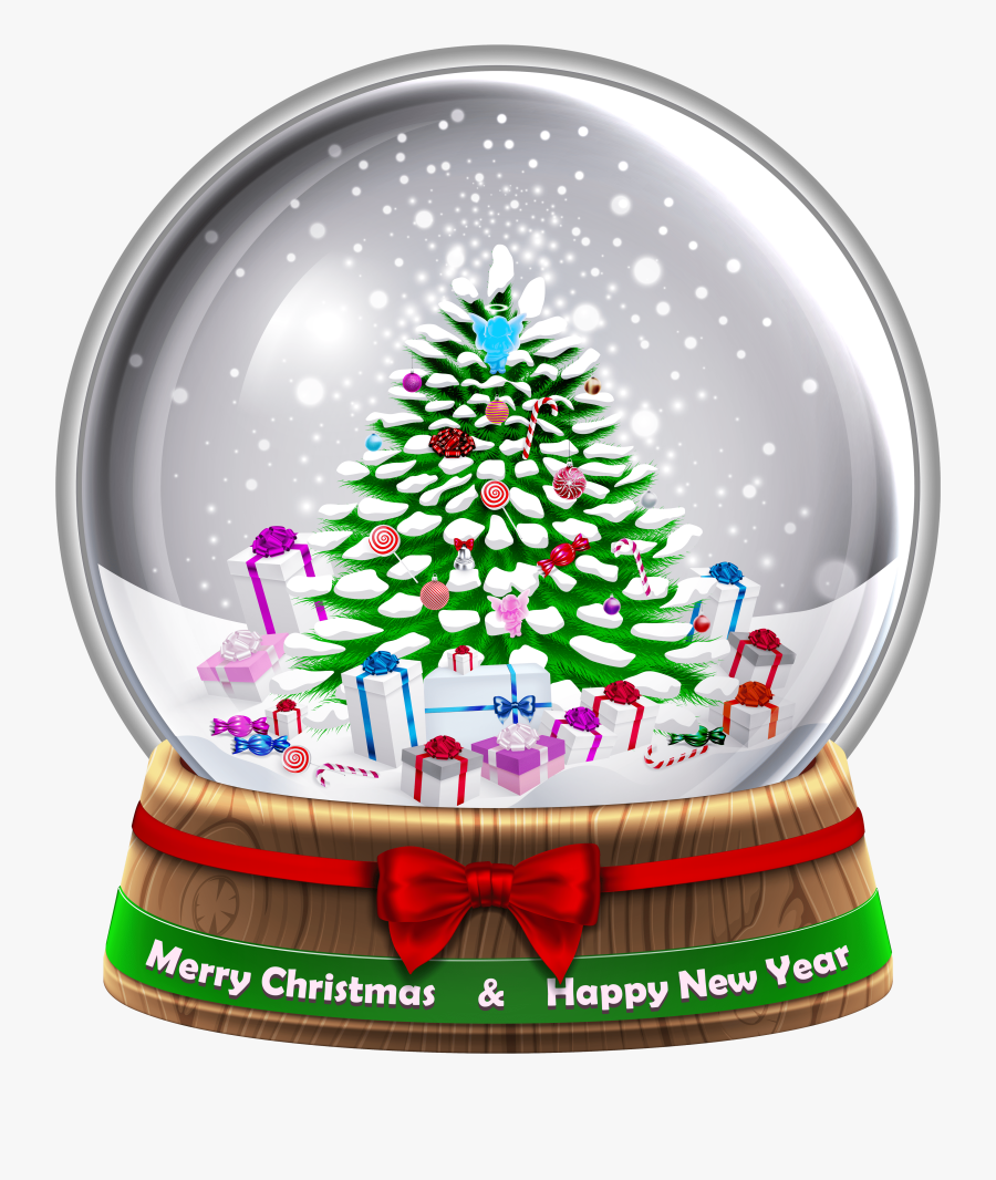 Transparent Snowglobe Png Clip Art Image - Christmas Snow Globe Transparent Background, Transparent Clipart