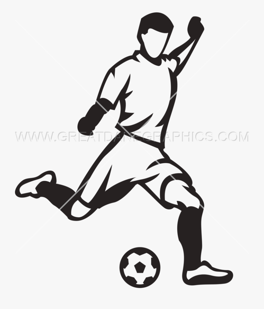 Soccer Player Kicking Ball, Transparent Clipart