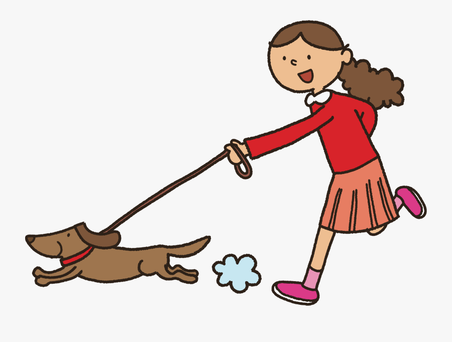 Walking The Dog - Walking A Dog Cartoon, Transparent Clipart