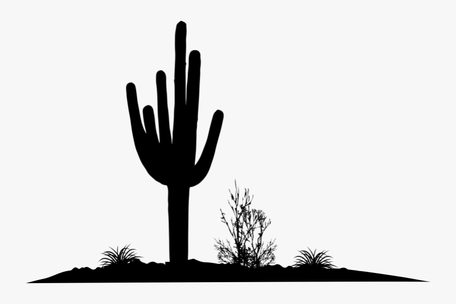 Desert Cactus Silhouette Clipart , Png Download - Cactus Clipart Silhouette, Transparent Clipart