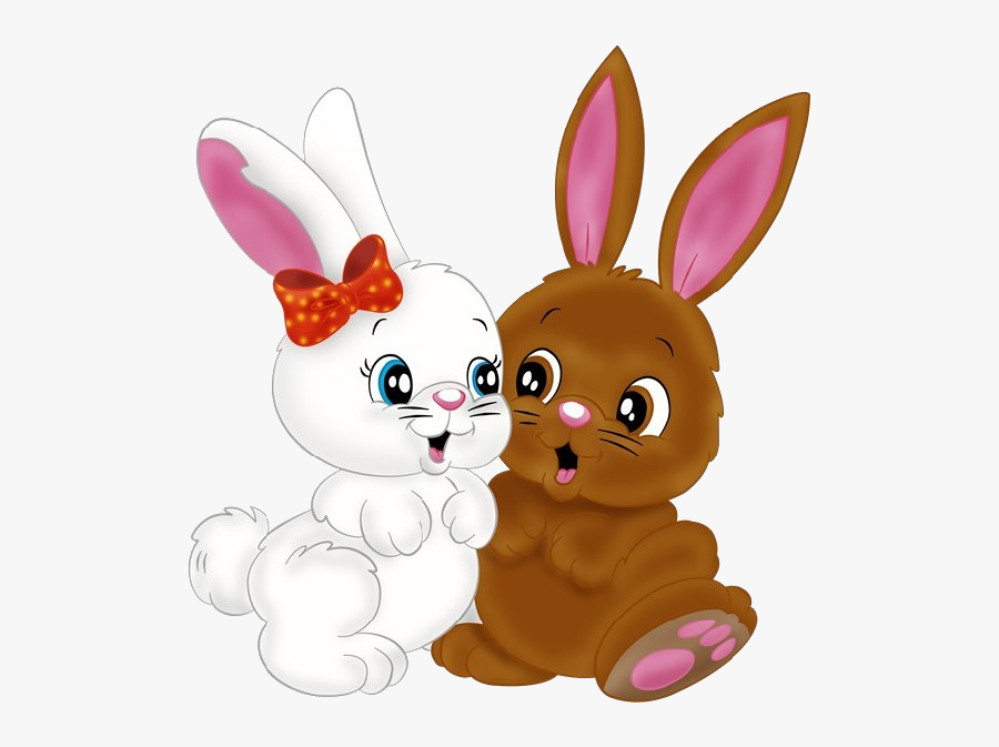 Easter Bunny Clipart Kawaii - Cartoon Bunnies, Transparent Clipart