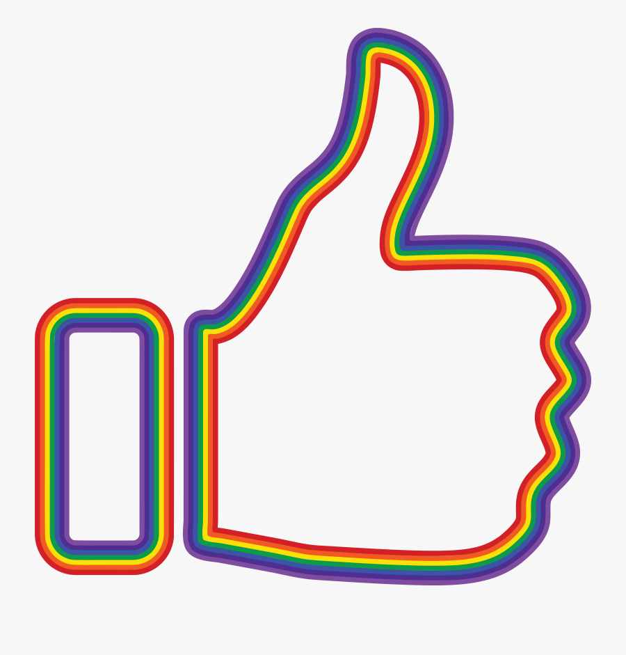 Free Clipart Of A Rainbow Thumb Up - Rainbow Thumbs Up Emoji, Transparent Clipart