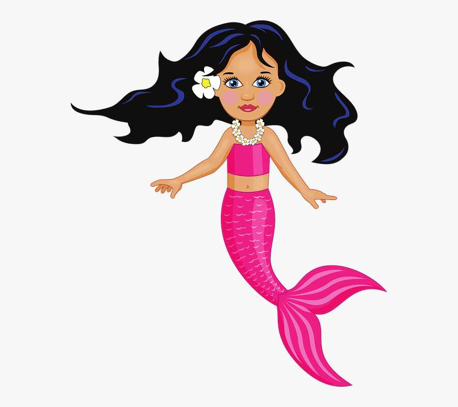 Transparent Free Mermaid Clipart Graphics - Cartoon Mermaid Transparent Background, Transparent Clipart