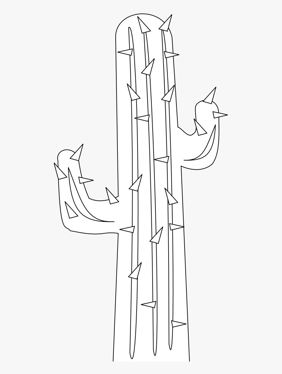 Transparent Cactus Vector Png - Silhouette Png White Cactus White Vector, Transparent Clipart