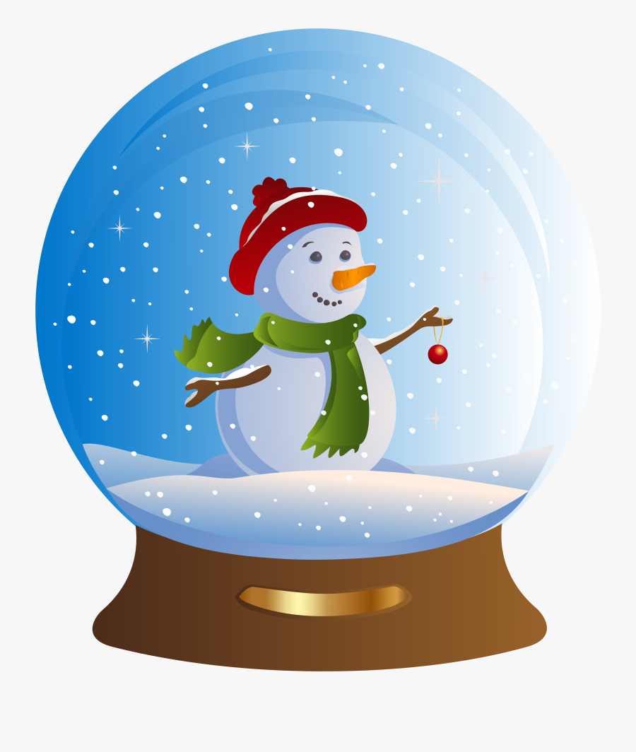 28 Collection Of Snowman Snow Globe Clipart - Christmas Snow Globe Clipart, Transparent Clipart