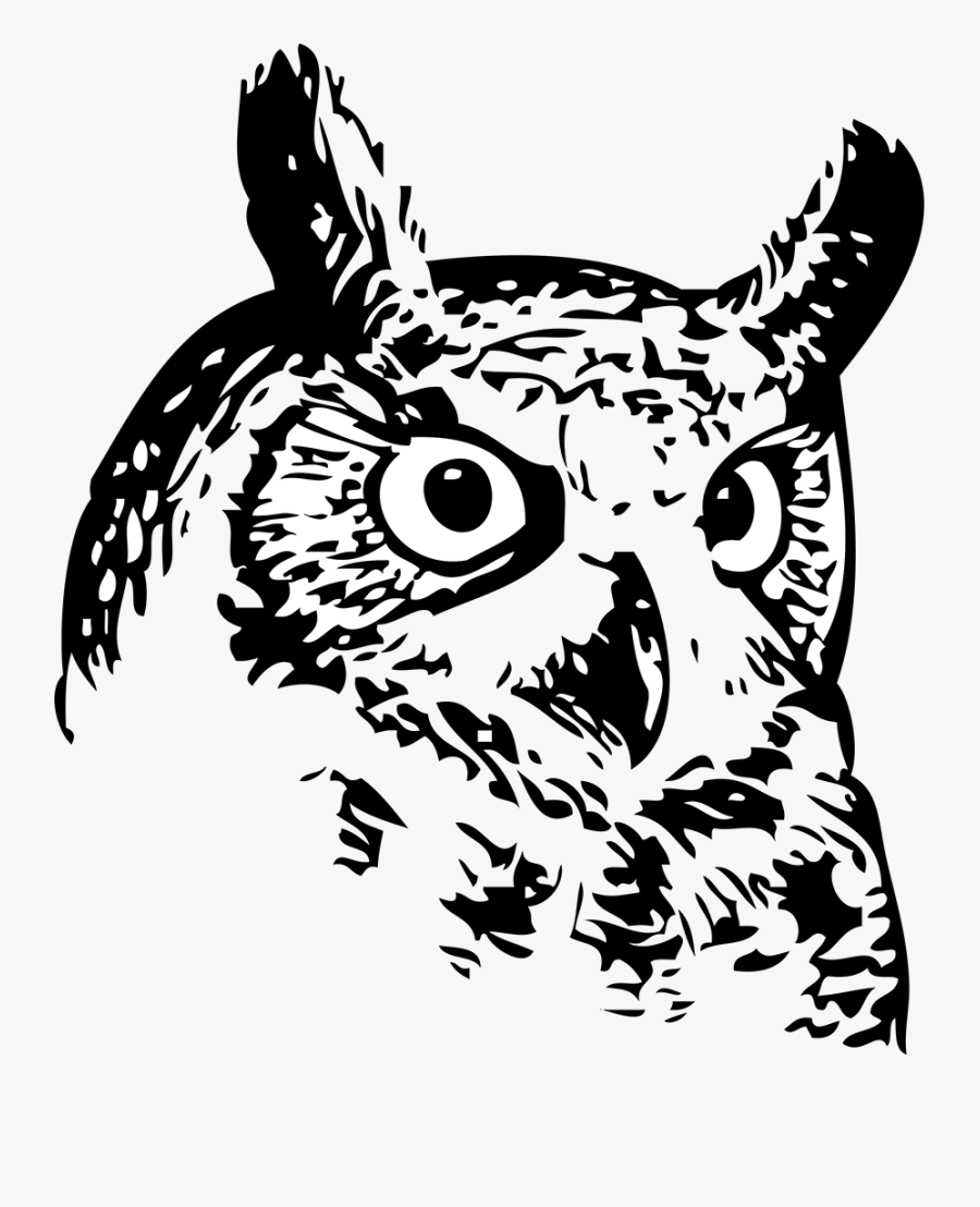 Free Vector Great Owl Clip Art - Owl Face Line Art, Transparent Clipart