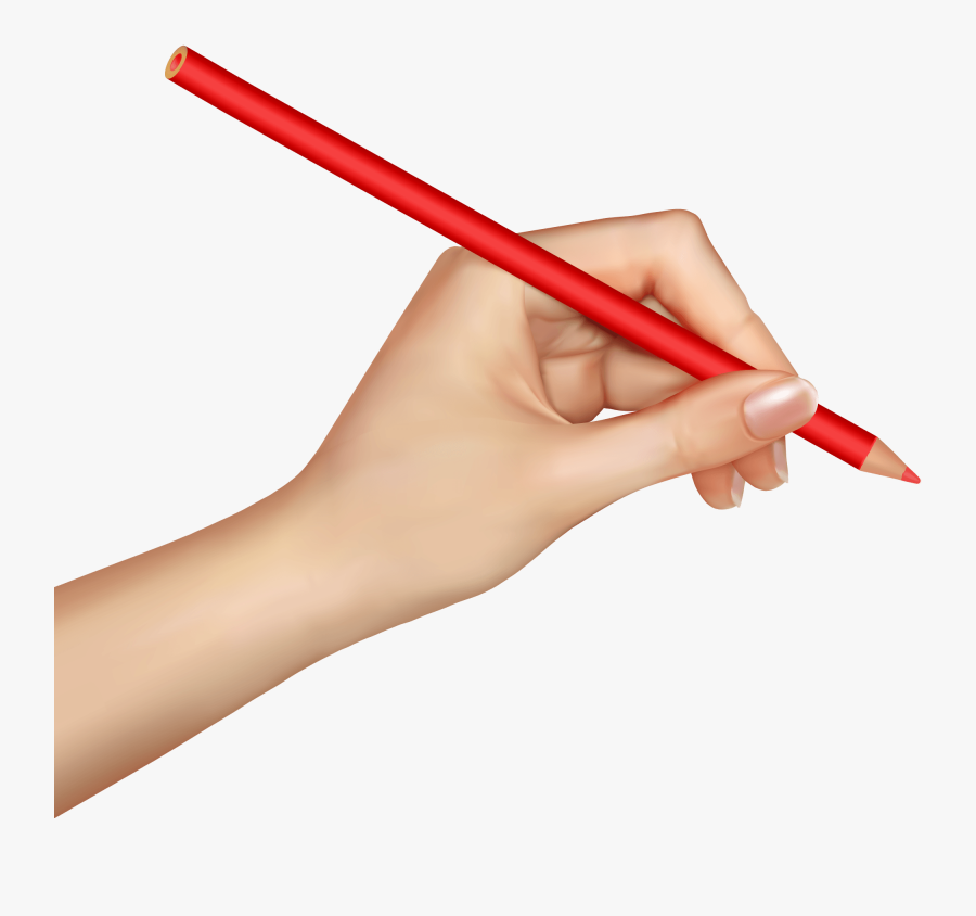 Pencil In Hand Clipart - Writing, Transparent Clipart