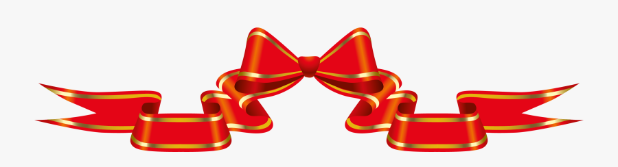 Red With Png Picture - Bow Ribbon Banner Clipart, Transparent Clipart