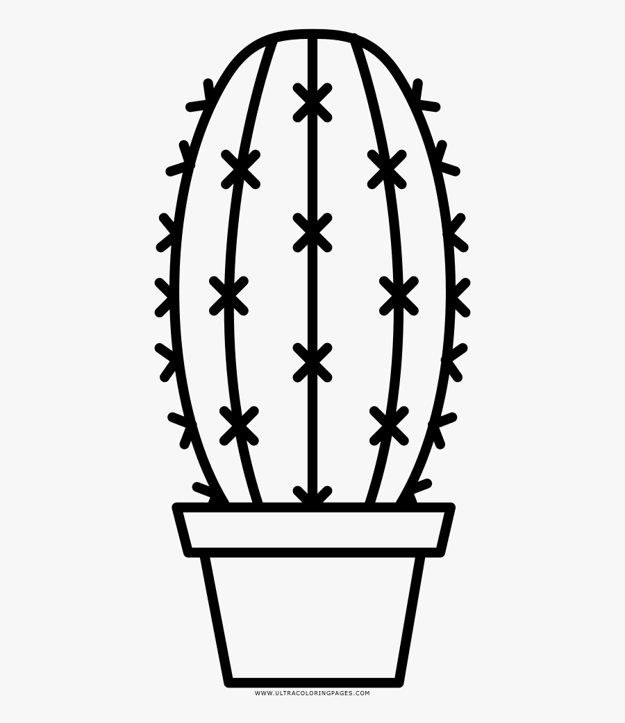 Simple Cactus Coloring Page With Collection Of Pages - Simple Cactus Coloring Page, Transparent Clipart