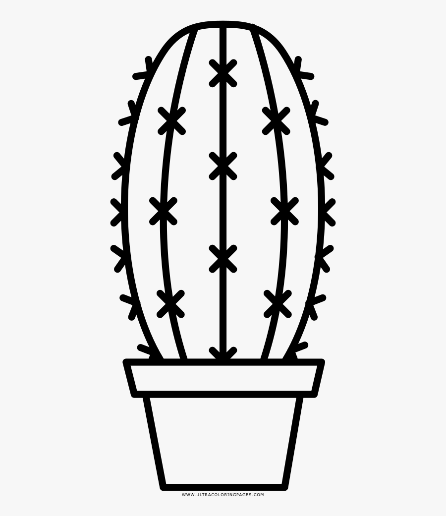 Printable Outline Cactus Template