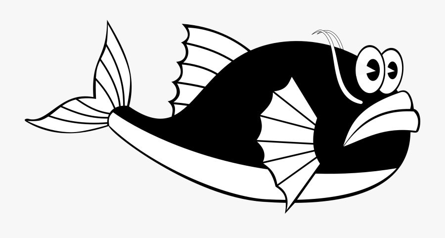 Fish Black And White Cute Fish Clip Art Black And White - Clipart Of Whale Fish Black And White, Transparent Clipart