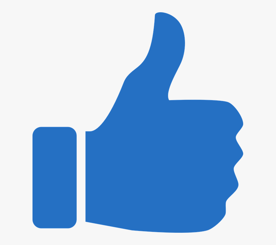 Blue Thumbs Up Icon, Transparent Clipart