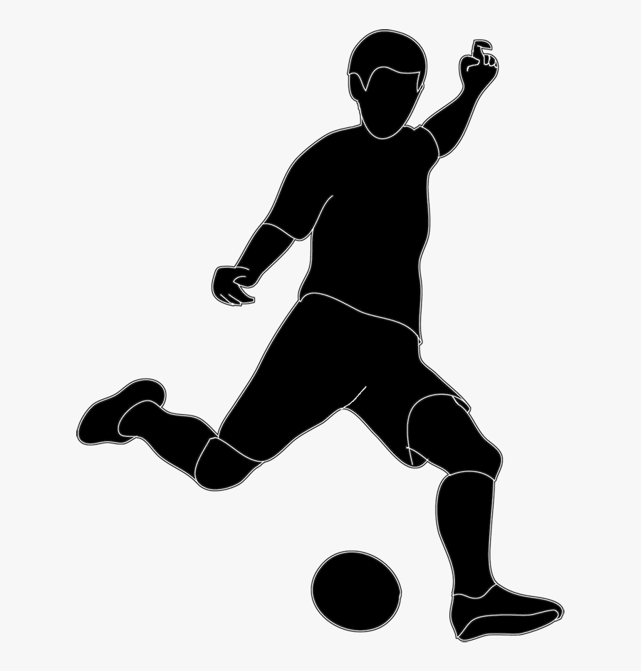 Clip Art Kicking A Soccer Ball Clip Art - Jugador De Futbol Silueta Png, Transparent Clipart