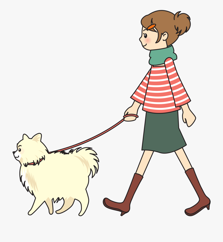 Clip Art Girl Image Library Stock - Walk Dog Clip Art, Transparent Clipart