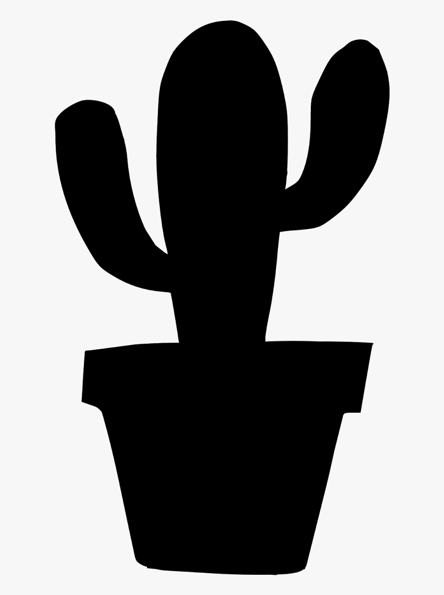 Cactus Black And White Silhouette , Png Download - Cactus Silhouette Free, Transparent Clipart