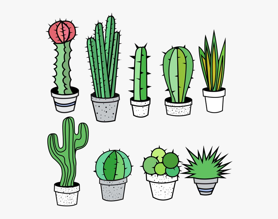 Cactus Free Clip Art On Transparent Png - Easy Canvas Cactus Painting, Transparent Clipart