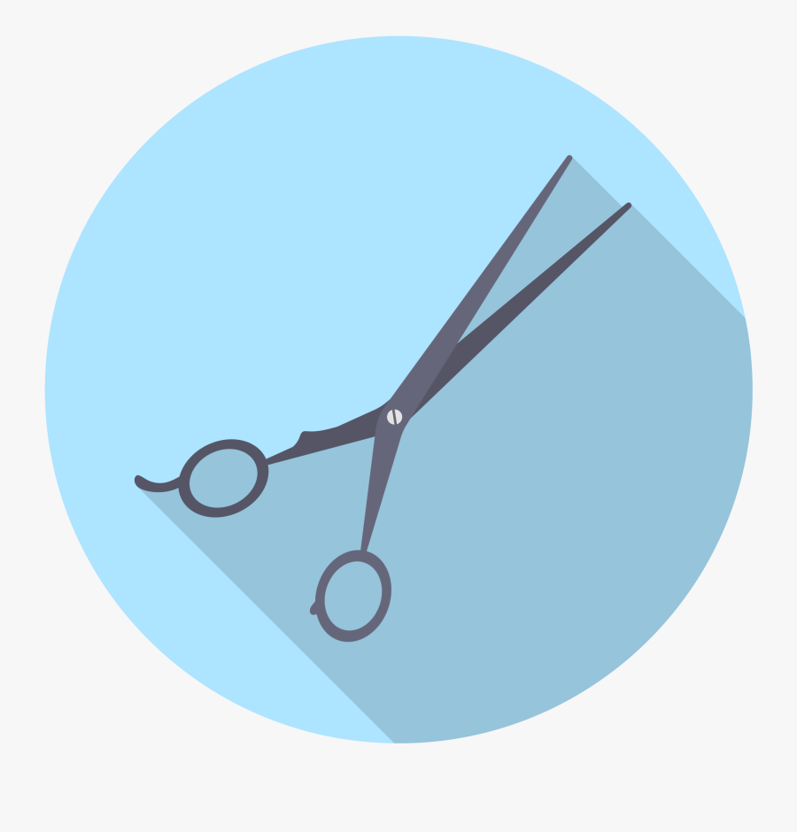 Transparent Blow Dryer And Scissors Clipart - Circle, Transparent Clipart