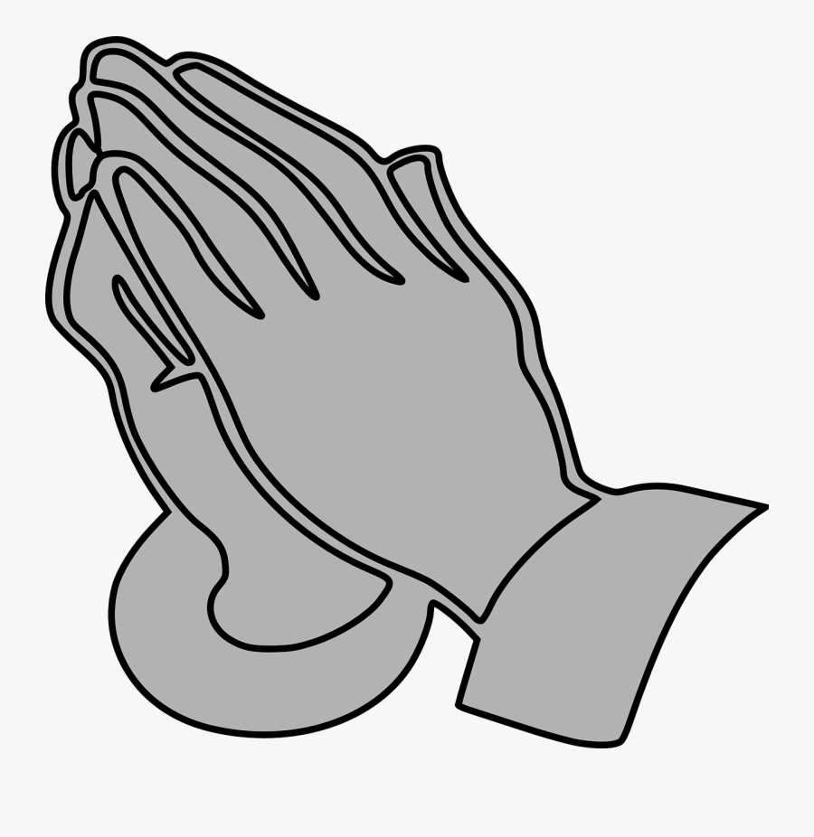 Prayer Hand Clipart - Praying Hands Clipart Gray Grey, Transparent Clipart